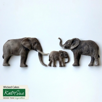 Silikonform - Elefanten Familie